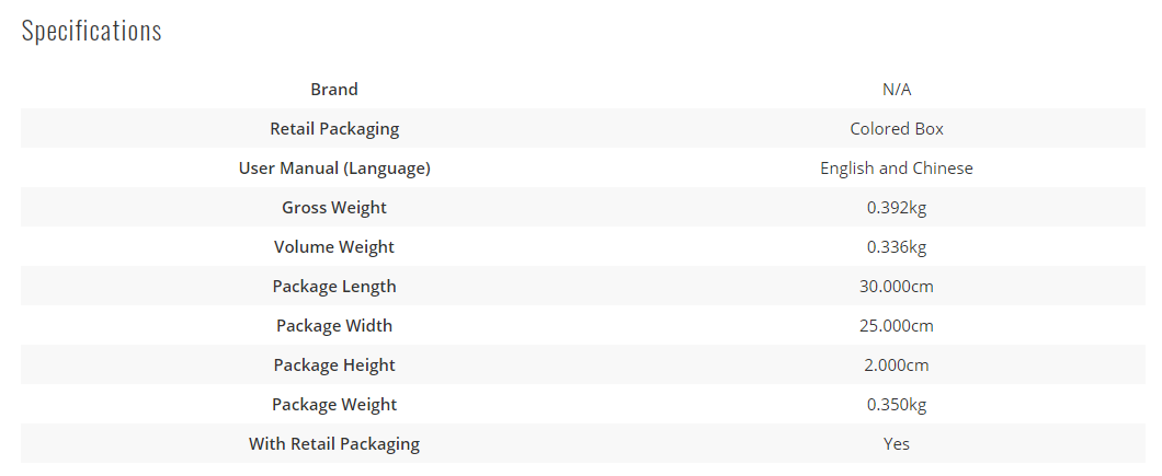 Specifications of the WIWU Smart Slim Bluetooth Keyboard Cover